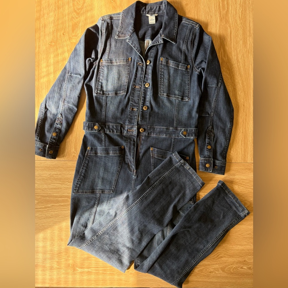 Duluth Trading Denim Utility Jumpsuit Dark Wash - Size 10R